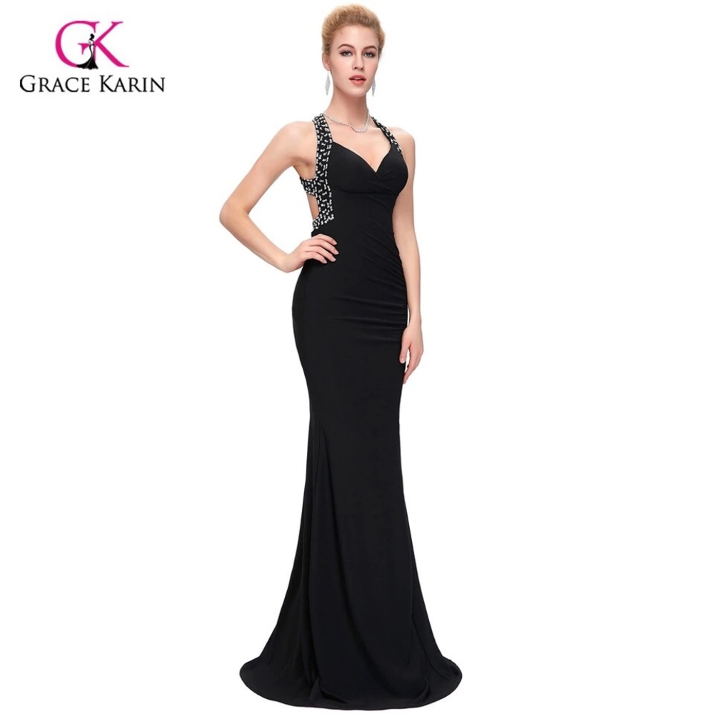 Grace Karin Backless Sequin Bodycon Evening Dress
